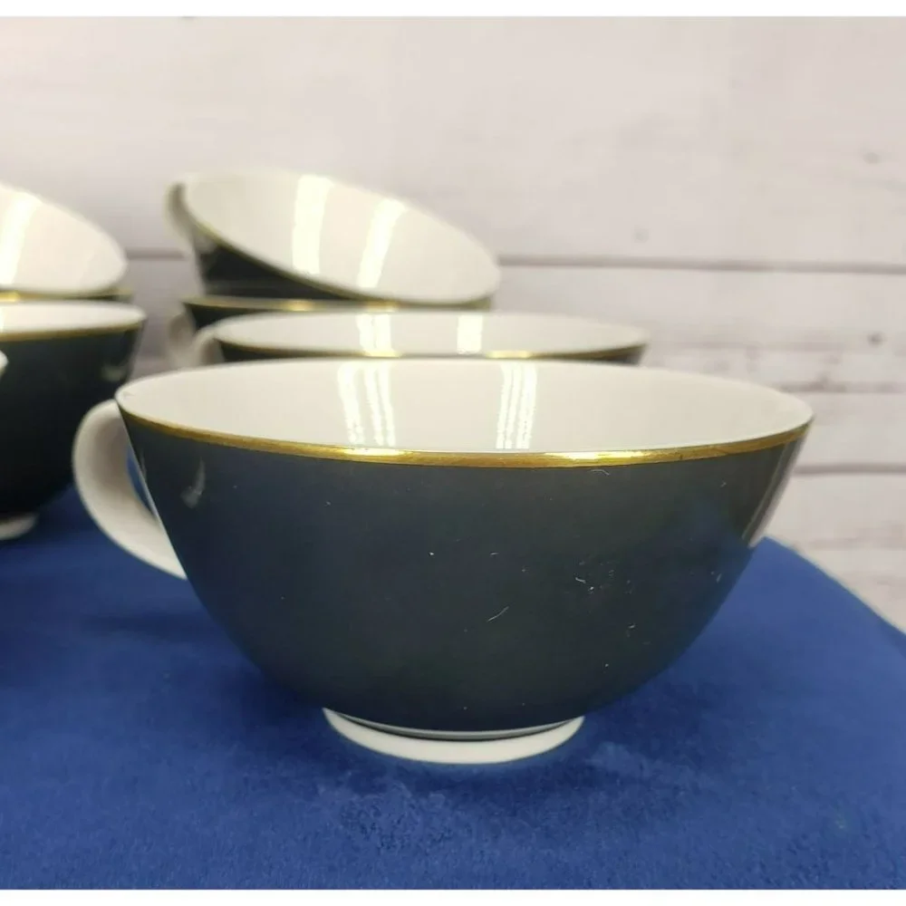 Syracuse Nocturne Cup 704895 Blue White‎ Gold Trim Lot Bundle of 12 Cups
